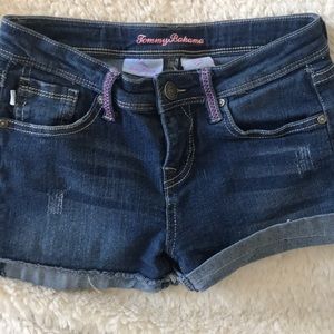 Tommy Bahama girls denim Jean shorts pink stitch